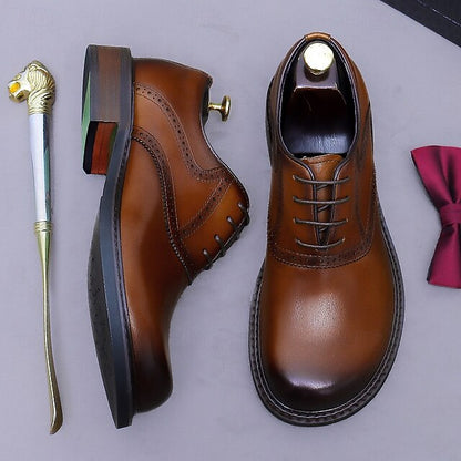 Layer First Leather Oxford Shoes- Genuine Men's