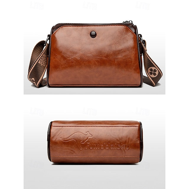 Crossbody Vintage Shoulder Bag – Women's Faux Leather