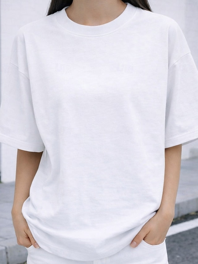 Women's Oversized T Shirt Tee 100% Cotton Solid Color