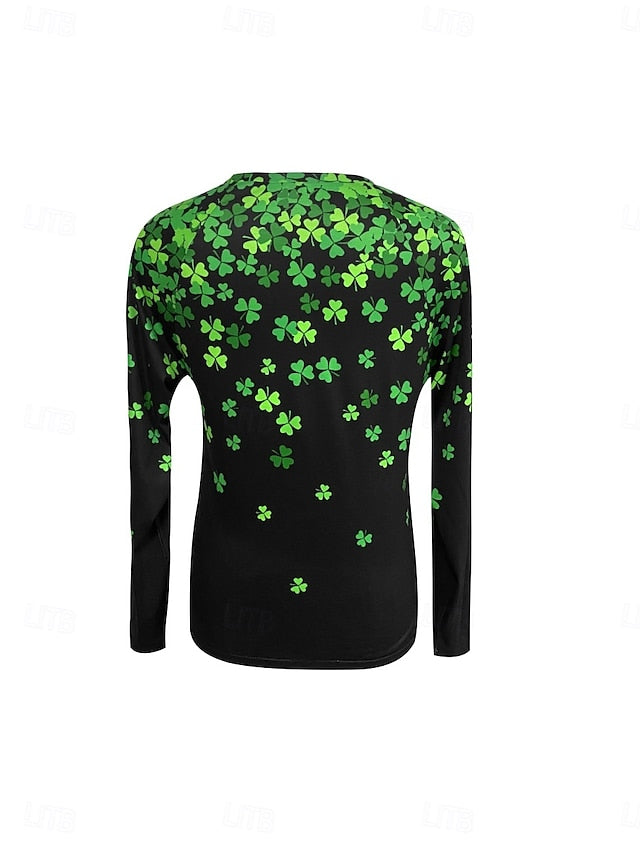 St. Patrick's Day Women's T Shirt V Neck Long Sleeve