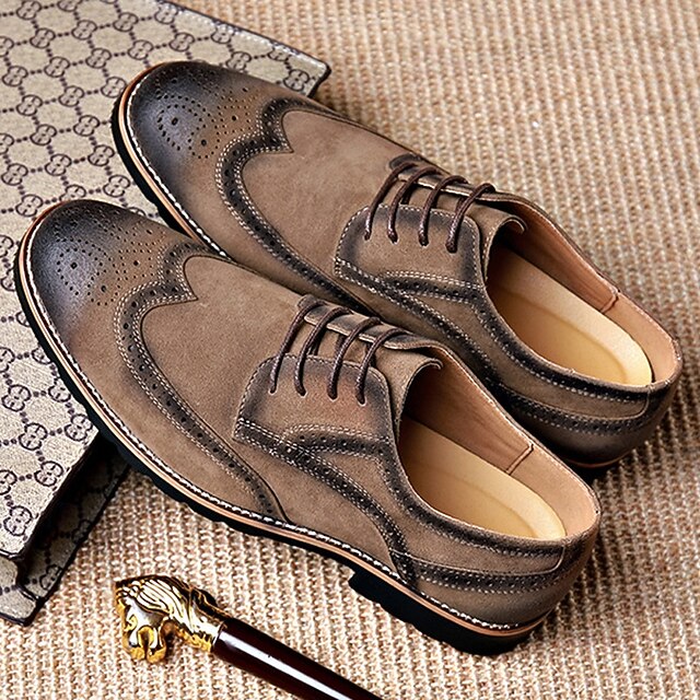 Brown Lace-Up Shoes – Derby Men's Brogue Vintage