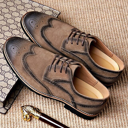Brown Lace-Up Shoes – Derby Men's Brogue Vintage
