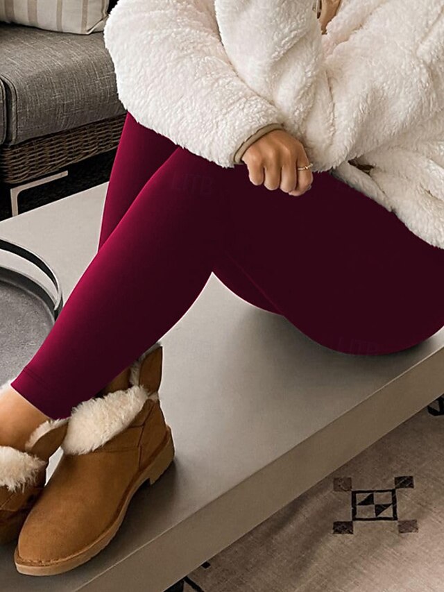 Women's Fleece Lined Leggings Fleece Pants Slacks Leggings