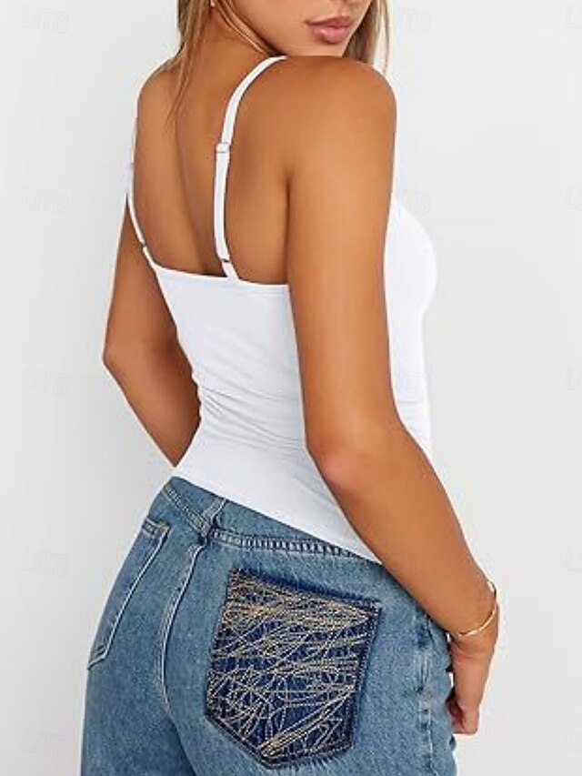 Women's Tank Top Sleeveless Shirt Tee Top Solid Color