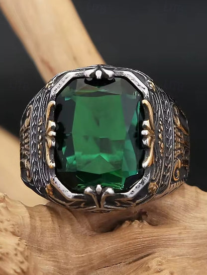 Gemstone Men's Ring Alloy