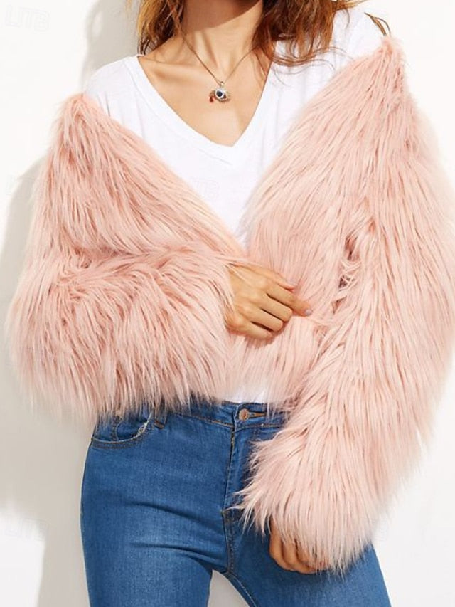Warm Fur Furs Comfortable Coat Faux Leathers Women's