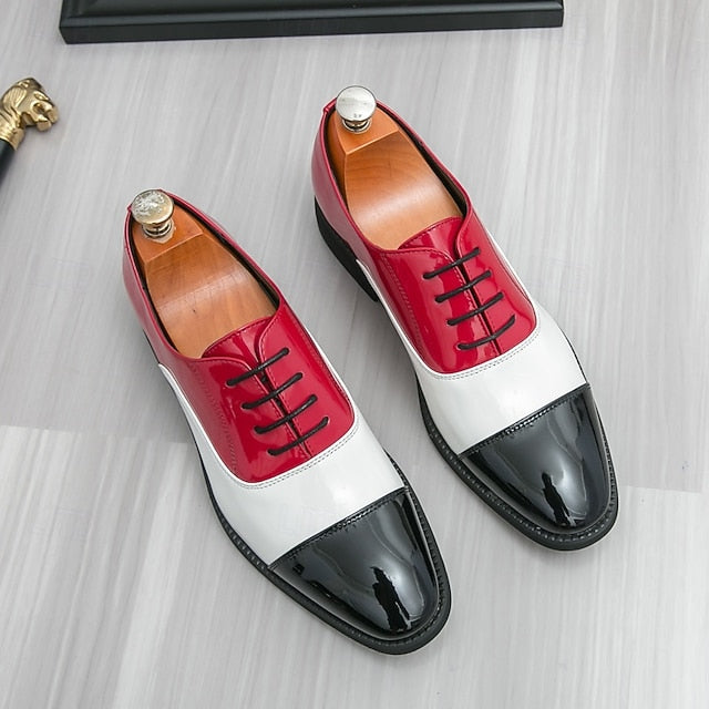 Shoes Blue Polished and with Men's Oxford White