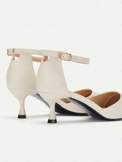 Heel Stylish Kitten Two-Tone Women's Toe Pointed Ankle