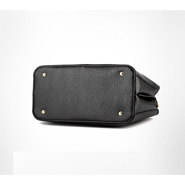 Elegant Faux Leather Structured Handbag – Green Women's