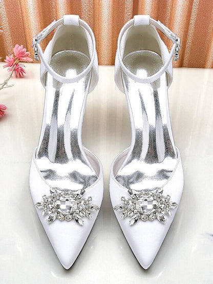 Heel Shoes with Women's Satin Wedding Block Burgundy