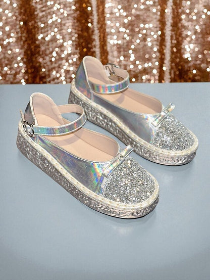 Mary Platform Shoes Glitter Holographic Women's Jane