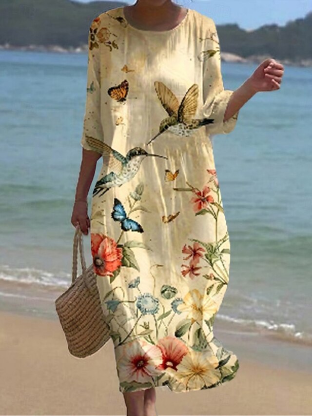 Women's Midi Dress Casual Dress Print Dress Fashion Modern