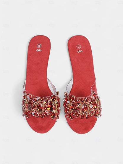Clear – Women's Rhinestone Platform Heels Embellished