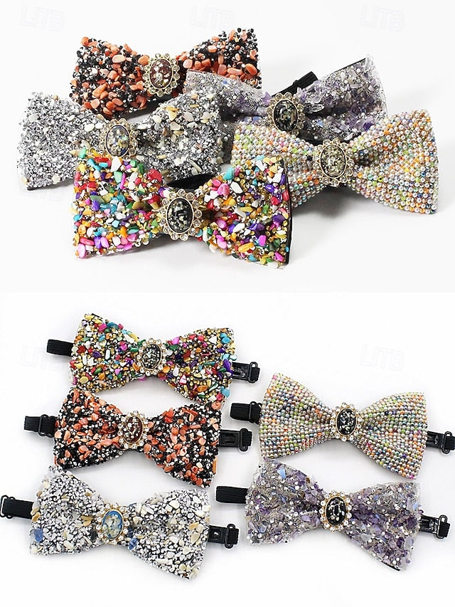 Bow Gemstone Adjustable Men's Luxury Tie – with Strap