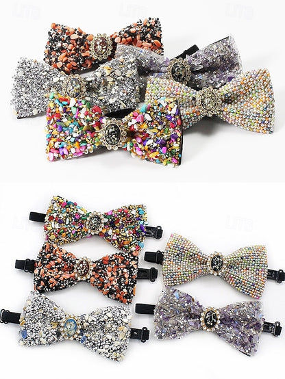 Bow Gemstone Adjustable Men's Luxury Tie – with Strap