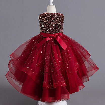 Party Girls' Color Sleeveless Solid Dress Kids