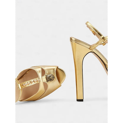 Gold High Silver Women's and Platform Metallic - Edgy Heels
