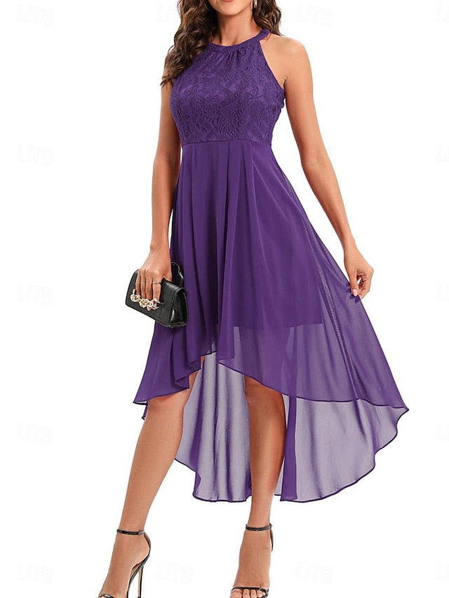 Women's Midi Dress Chiffon Dress A Line Dress Elegant