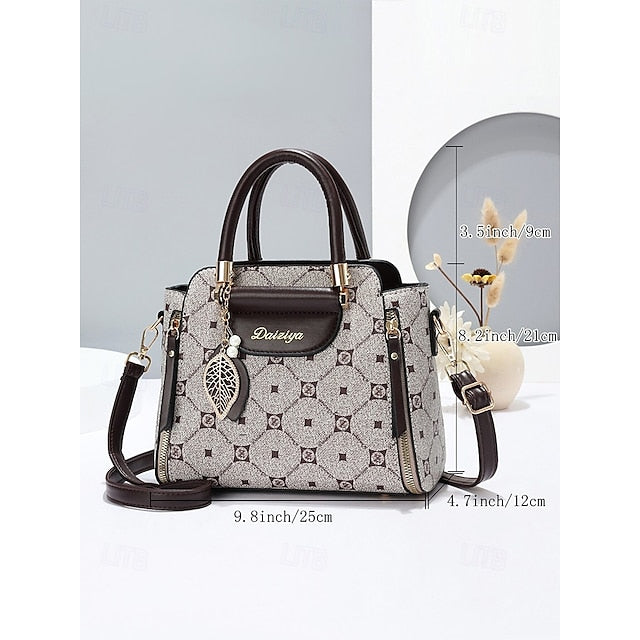 Accents Elegant Faux with Red Women's and Leather Handbag