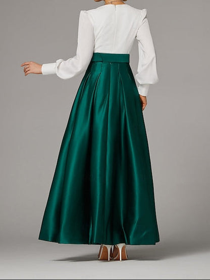 A-Line Dress Floor High Guest Gown Formal Evening Split Wedding