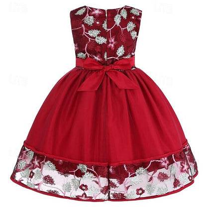 Flower 3D Girl Party Sleeveless Girls' Dress
