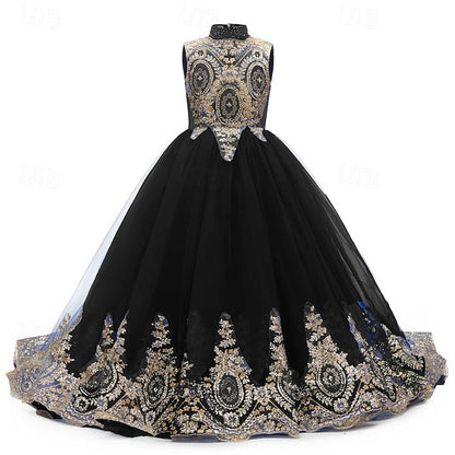 Dress Gown Kid's Formal Girl Flower Evening Girls'