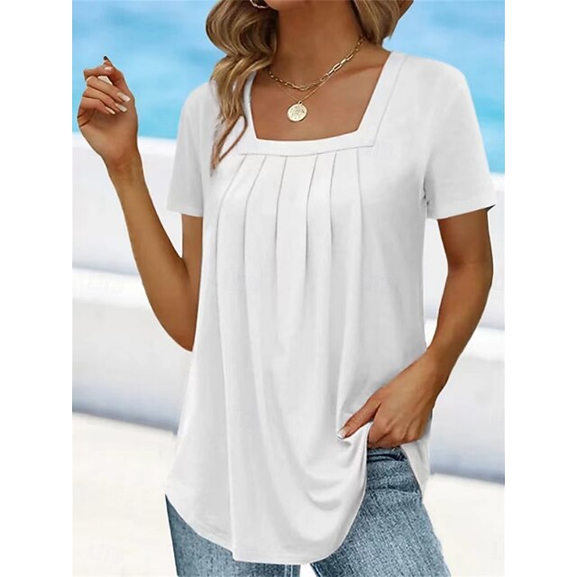 Women's T Shirt Plain Fashion Modern Casual Short Sleeve