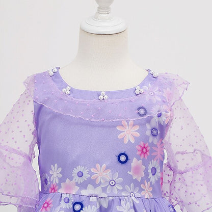 Madrigal Flower Princess Encanto Girl Isabela Dress Fairytale