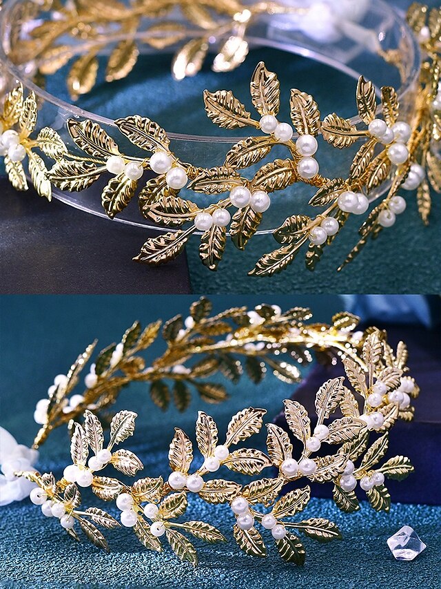 Elegant Pearl Accents Gold with Bridal Leaf – Belt