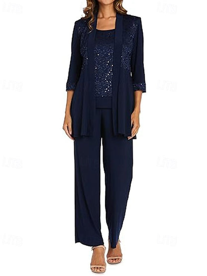 Elegant Piece the Mother Dress Bride of Pantsuit 3