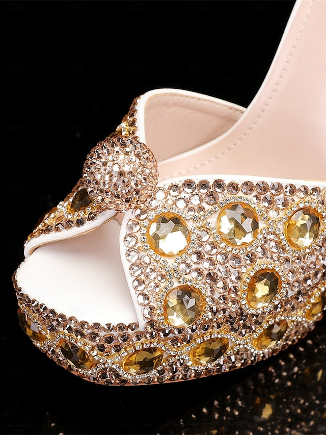Women's Platform Crystal-Embellished with Sandals Glamorous
