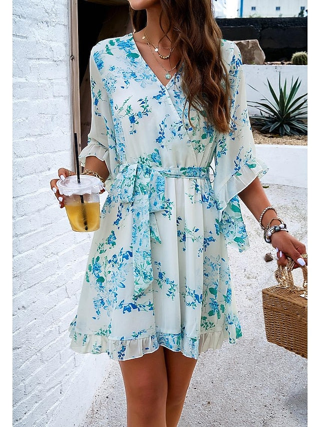 Women's Casual Dress Sheath Dress Sundress Rose 3D Print