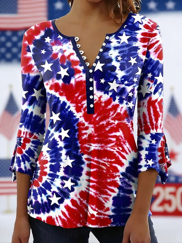 Independence Day Patriotic Shirt Women's Blouse Graphic