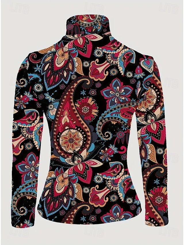 Women's Tunic Floral Elegant Bohemia Vintage Long Sleeve