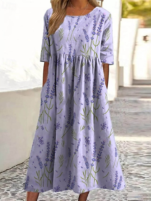 Women's Midi Dress Casual Dress Floral Dress Classic Modern