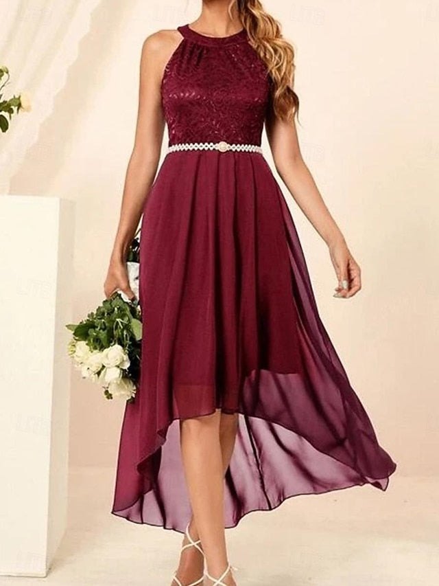 Women's Midi Dress Chiffon Dress A Line Dress Elegant