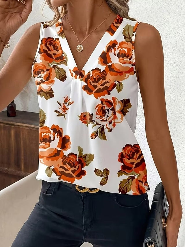 Women's Tank Top Floral Graphic Plants Elegant Vintage