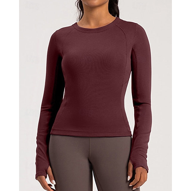 Women's Solid Colored Tennis Shirt Sport Top Stylish