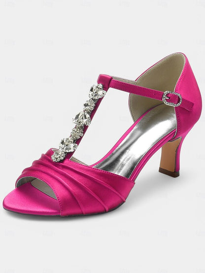 Detail Bridal White – with Crystal Open-Toe Satin Heels