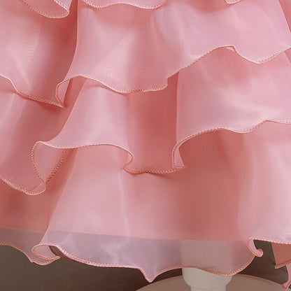 Floral Kids Girls' Party Dress Asymmetrical