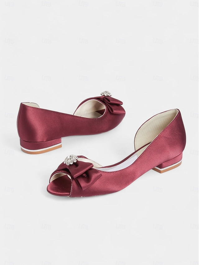 crafted satin in luxurious with a flats sparkling Elegant