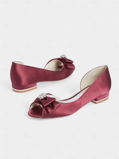 crafted satin in luxurious with a flats sparkling Elegant