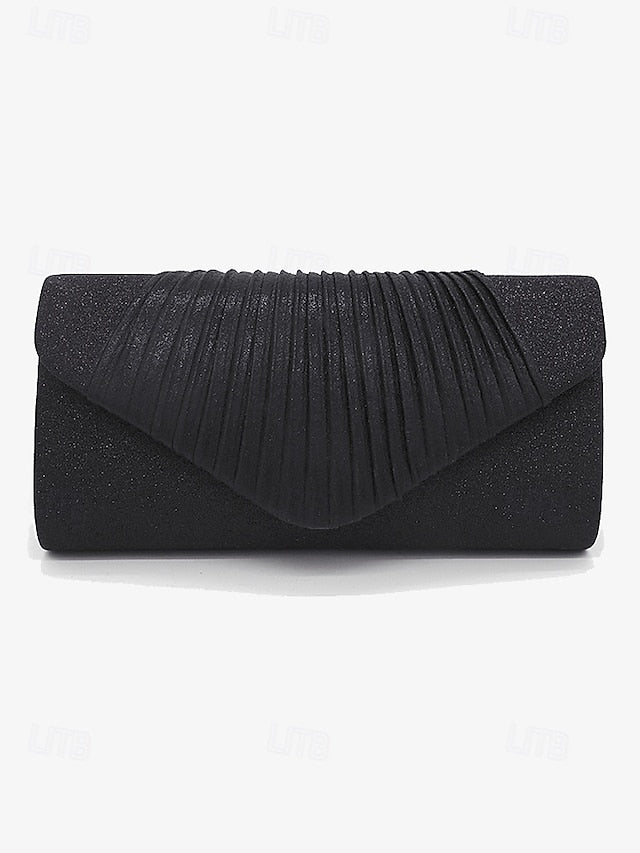 – with Pleated Evening Glitter Bag Champagne Design Clutch