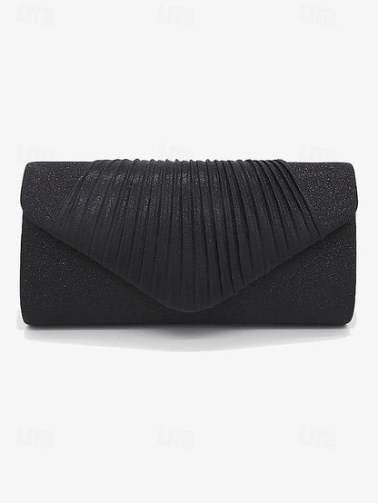 – with Pleated Evening Glitter Bag Champagne Design Clutch