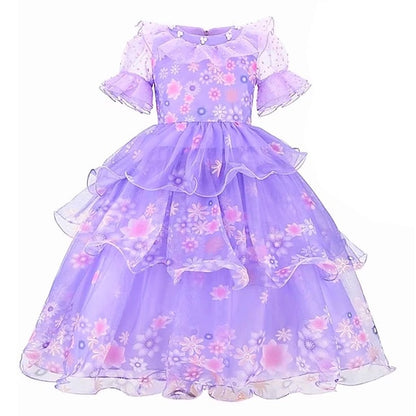 Madrigal Flower Princess Encanto Girl Isabela Dress Fairytale