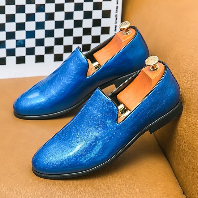 Shiny Loafers – Slip-On Metallic Men's Fashionable Gold