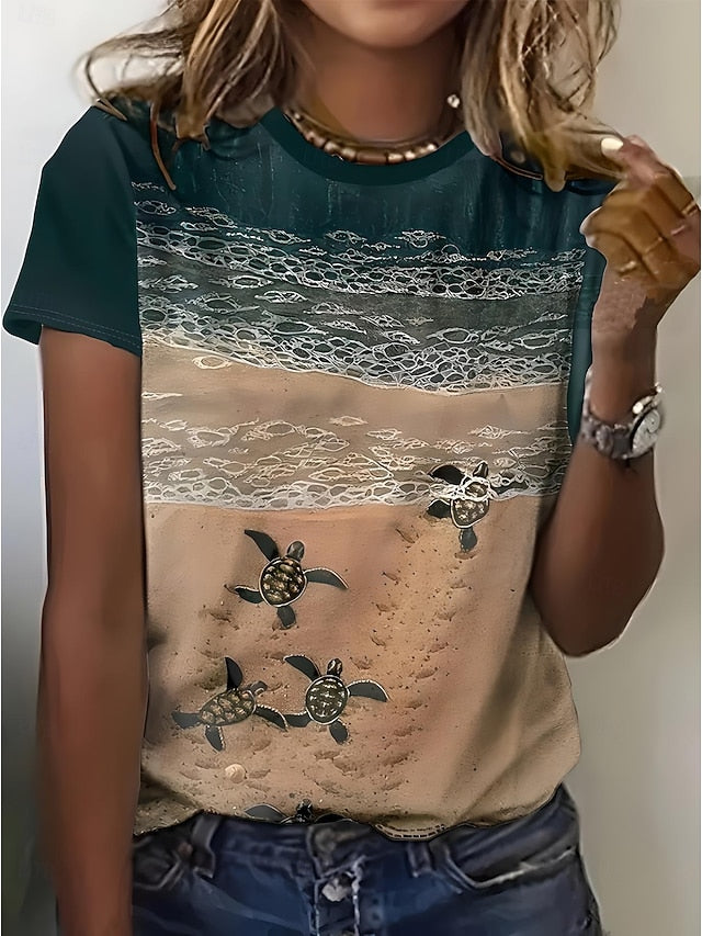 Women's T Shirt Floral Graphic Rose Elegant Vintage Fashion