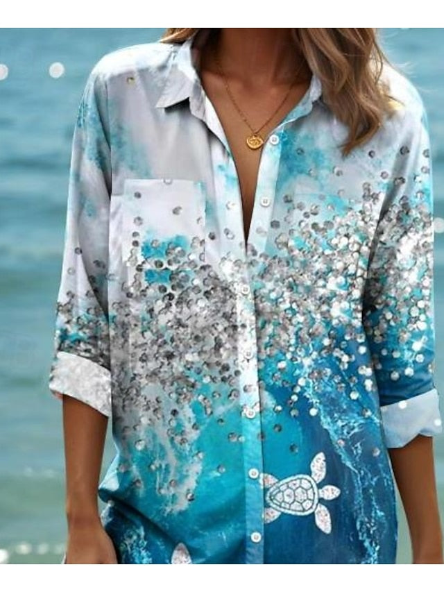 Women's Mini Dress Shirt Dress  Graphic Elegant Vintage