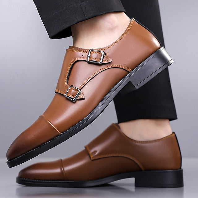Elegant Shoes – Double Strap Monk Leather Men's