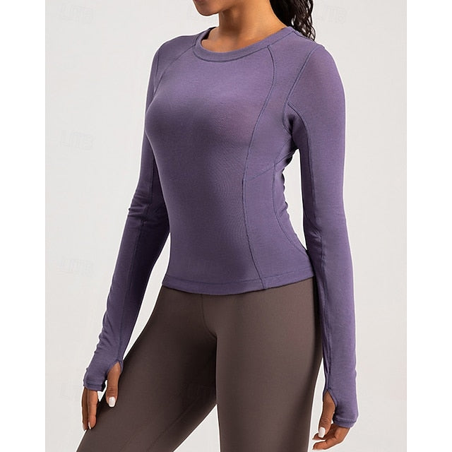 Women's Solid Colored Tennis Shirt Sport Top Stylish